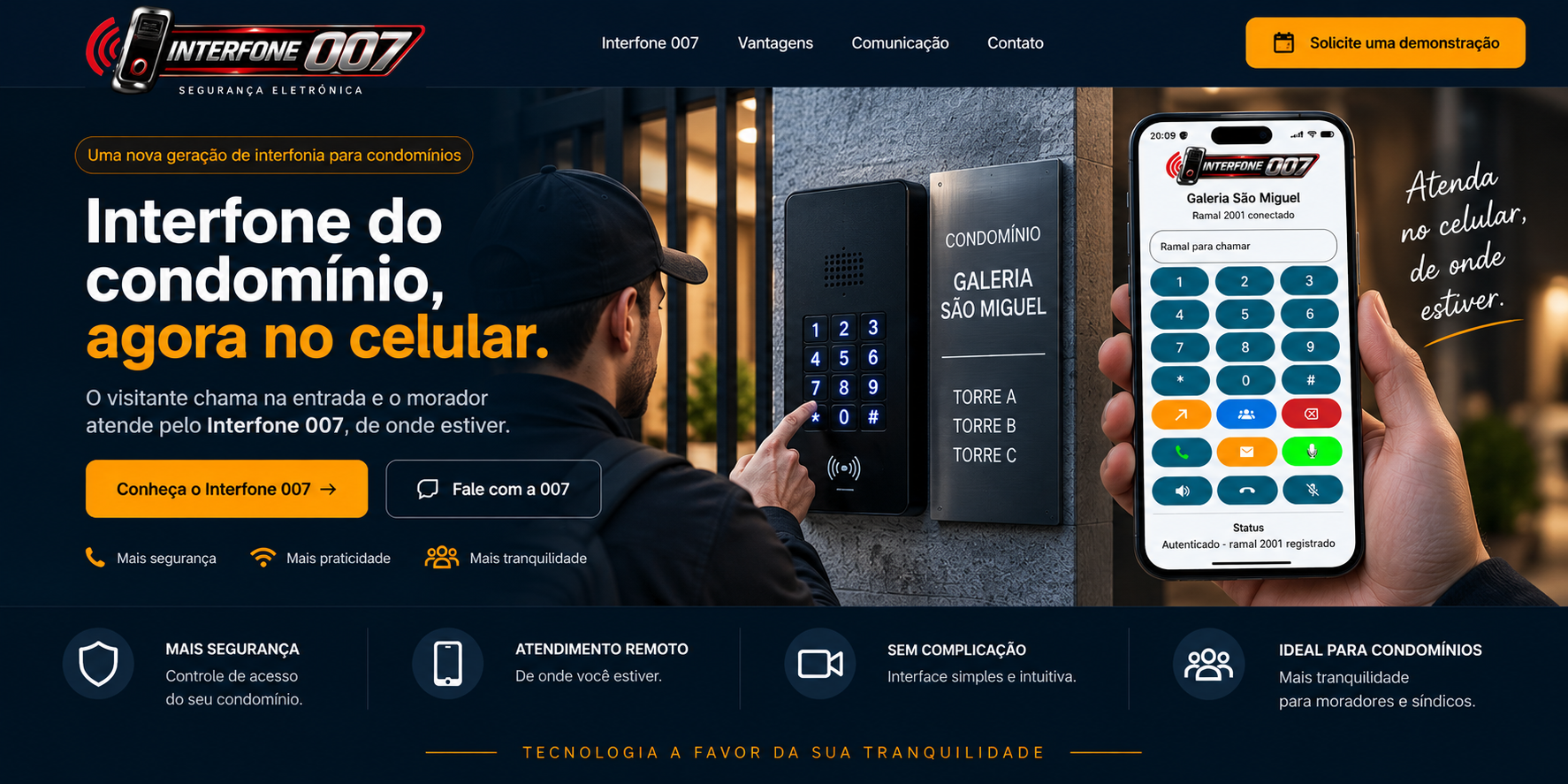 Interfone 007 - interfone do condomínio agora no celular